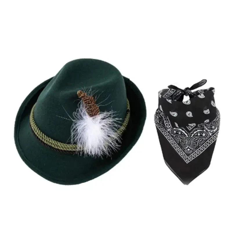 Traditional Oktoberfest Accessory Set, Hat & Scarf, Unisex
