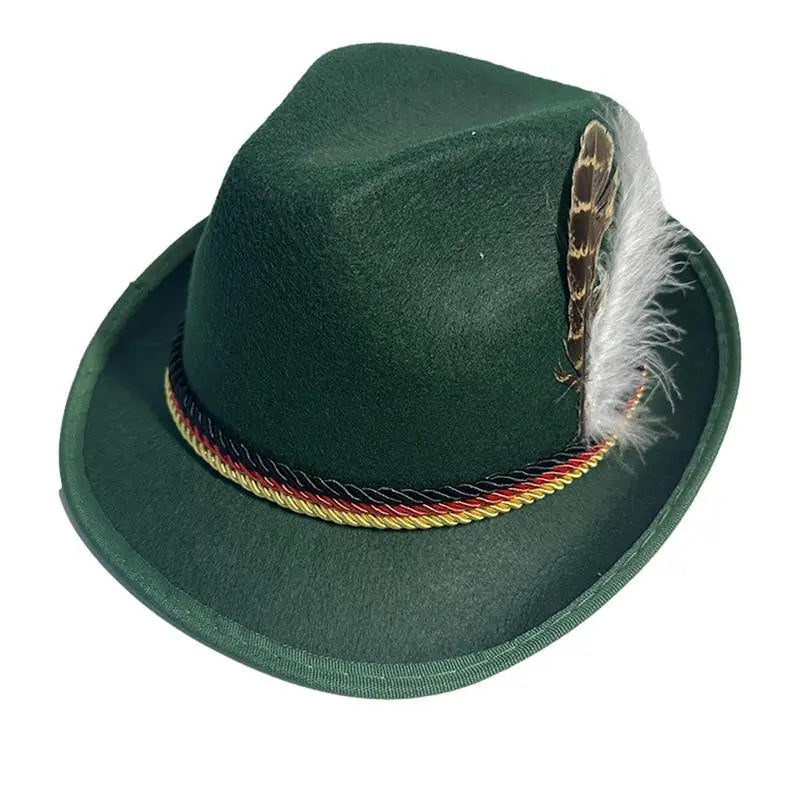 Bavarian traditional Oktoberfest Alpine hat, with feather