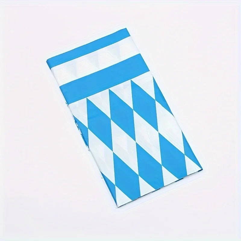 Oktoberfest table cover set, 3-piece Bavarian diamond pattern