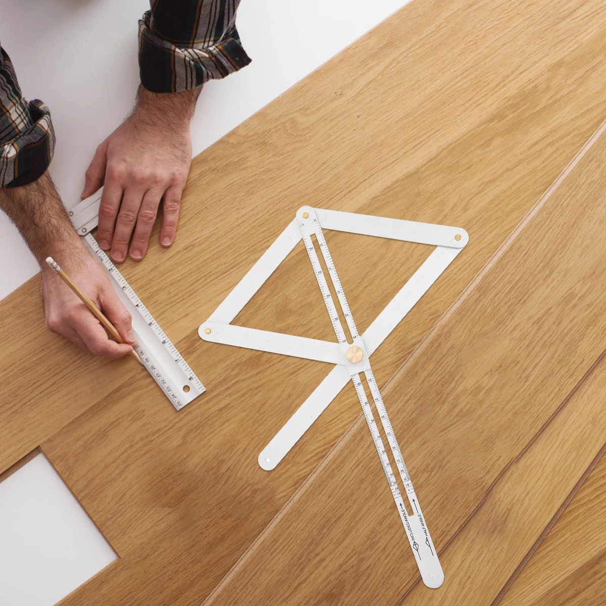 PrecisionRuler Precision Angle Ruler Made of Metal, for Construction and Woodworking