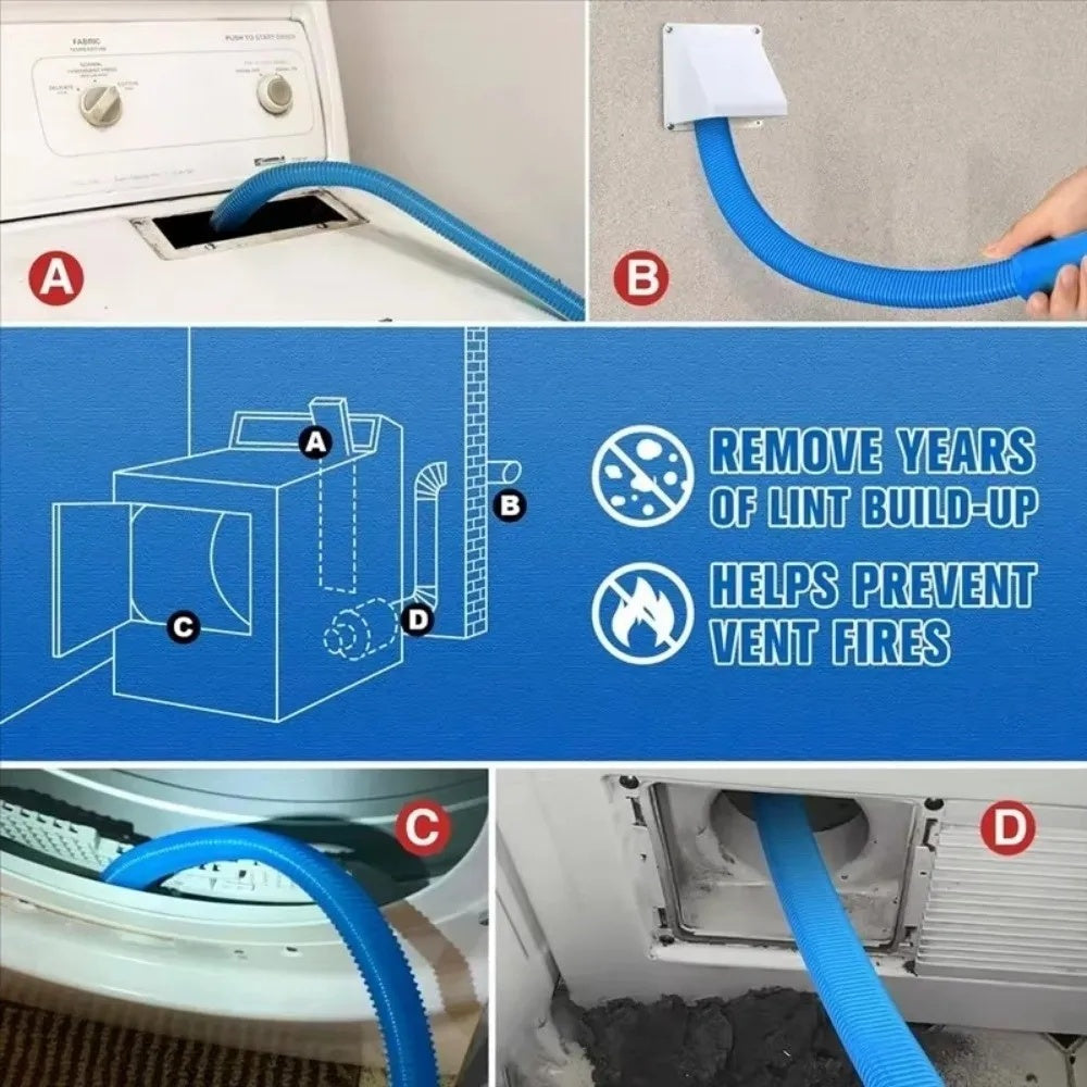 CleanerHose Vacuum Attachment, Flexible for Dryer Vents and Tight Spaces