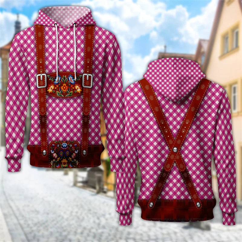 Oktoberfest 3D Hoodie with Traditional Costume Beer Stein Print, Unisex S–6XL