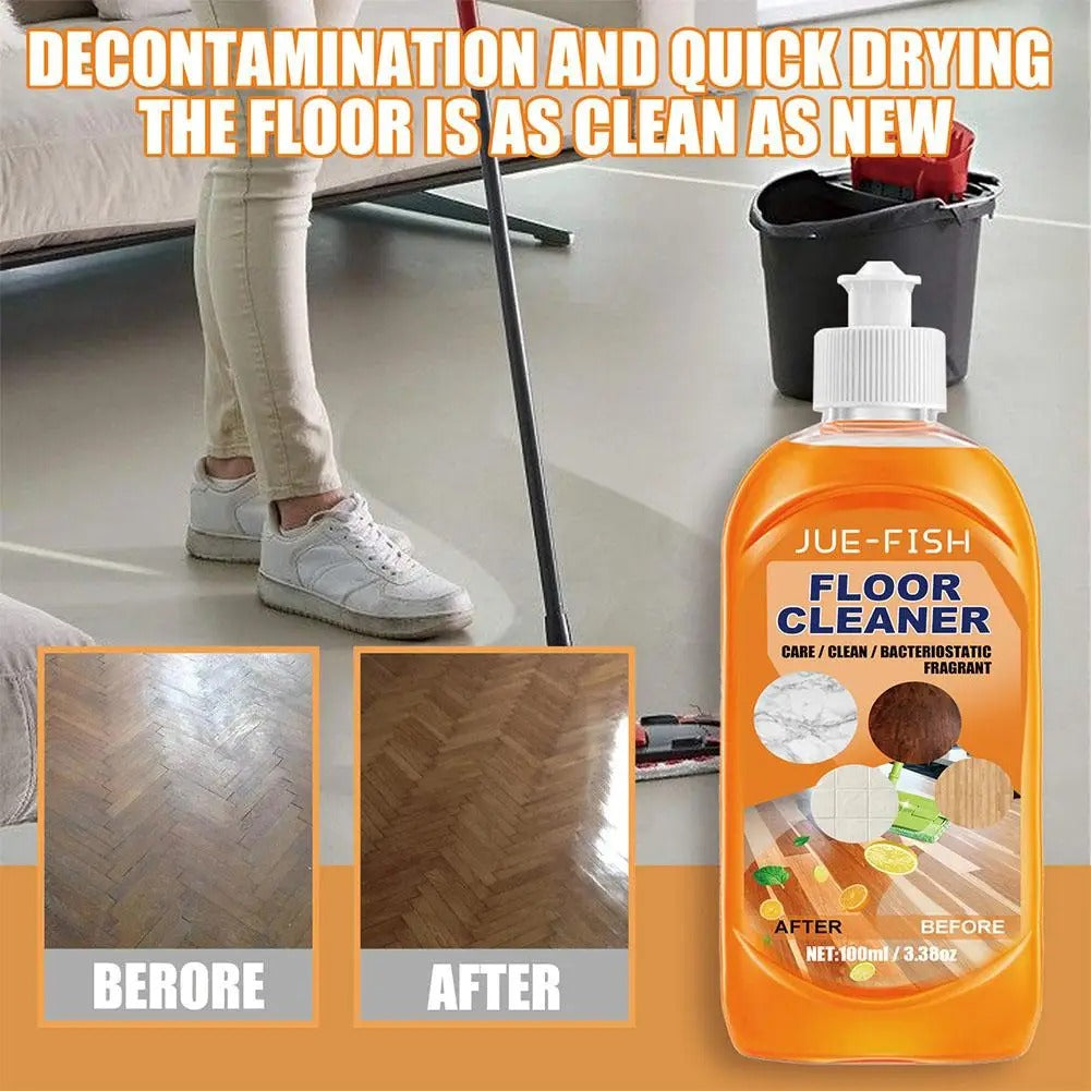 FloorCleaner Anwendung mit Wischmopp, Vorher-Nachher-Vergleich Parkettboden