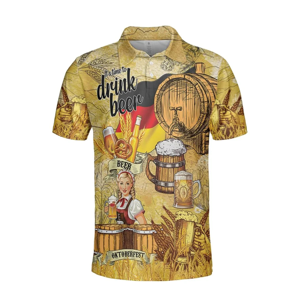 Oktoberfest Polo Shirt, Traditional Bavarian Style, Unisex, S–4XL