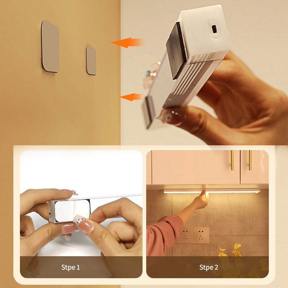 Ledsen SmartLight Montageschritte mit Klebepad und Magnethalterung