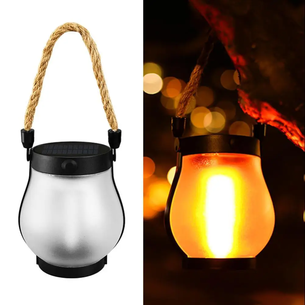 Solar Lantern with Flickering Flame – LED Solar Garden Lantern with Flame Effect for Garden, Patio & Outdoors