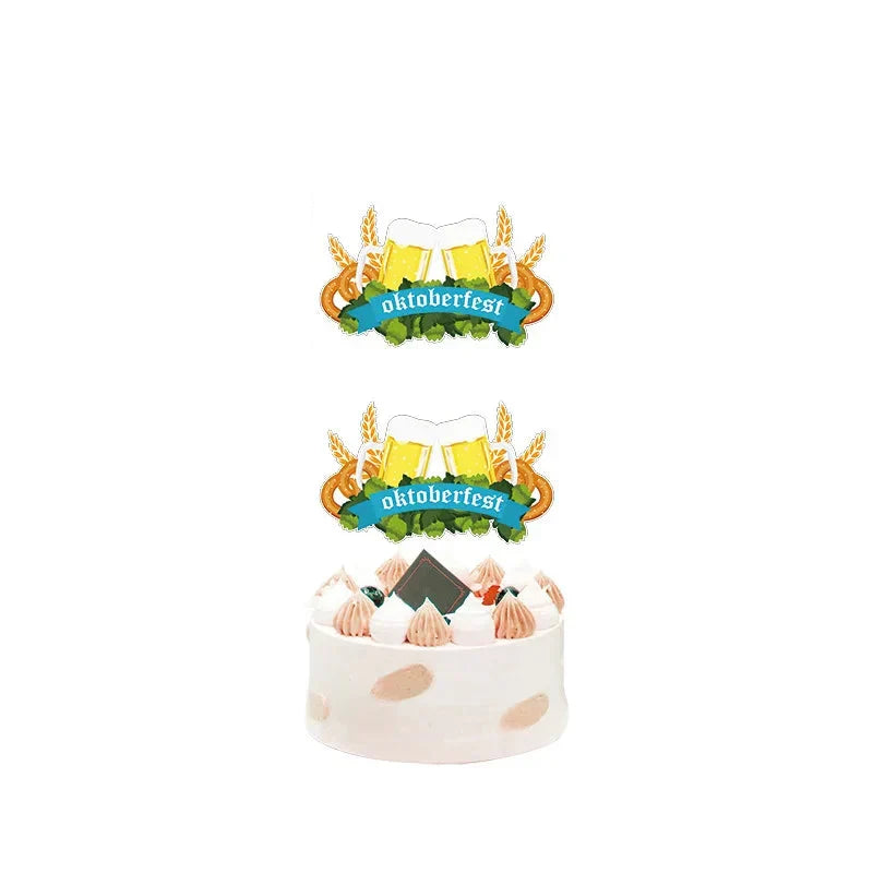Oktoberfest party decoration set, banner, balloons, cake topper