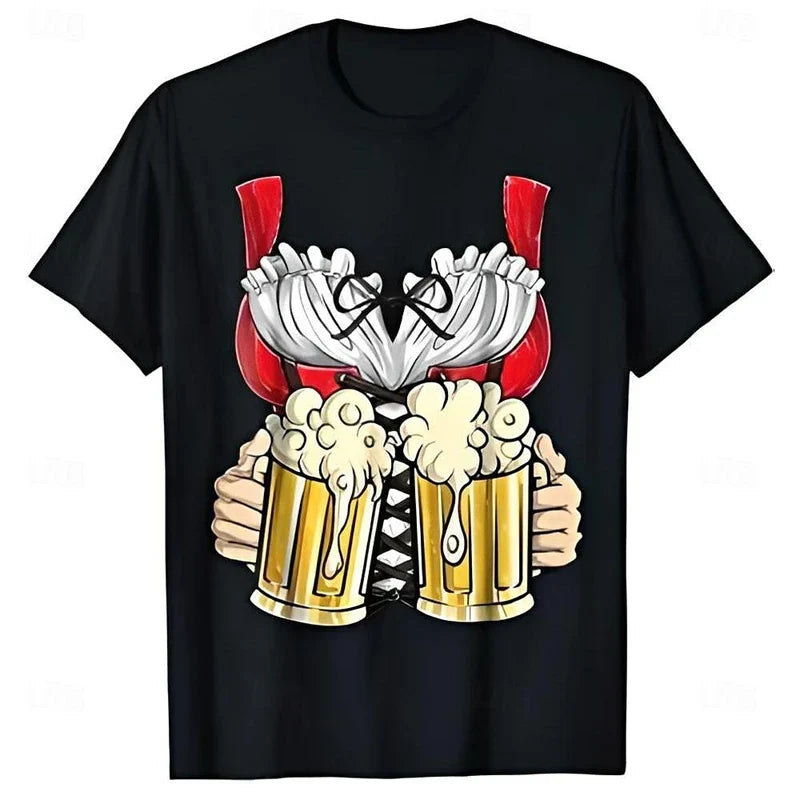 Oktoberfest T-shirt Dirndl look 3D print, unisex party shirt