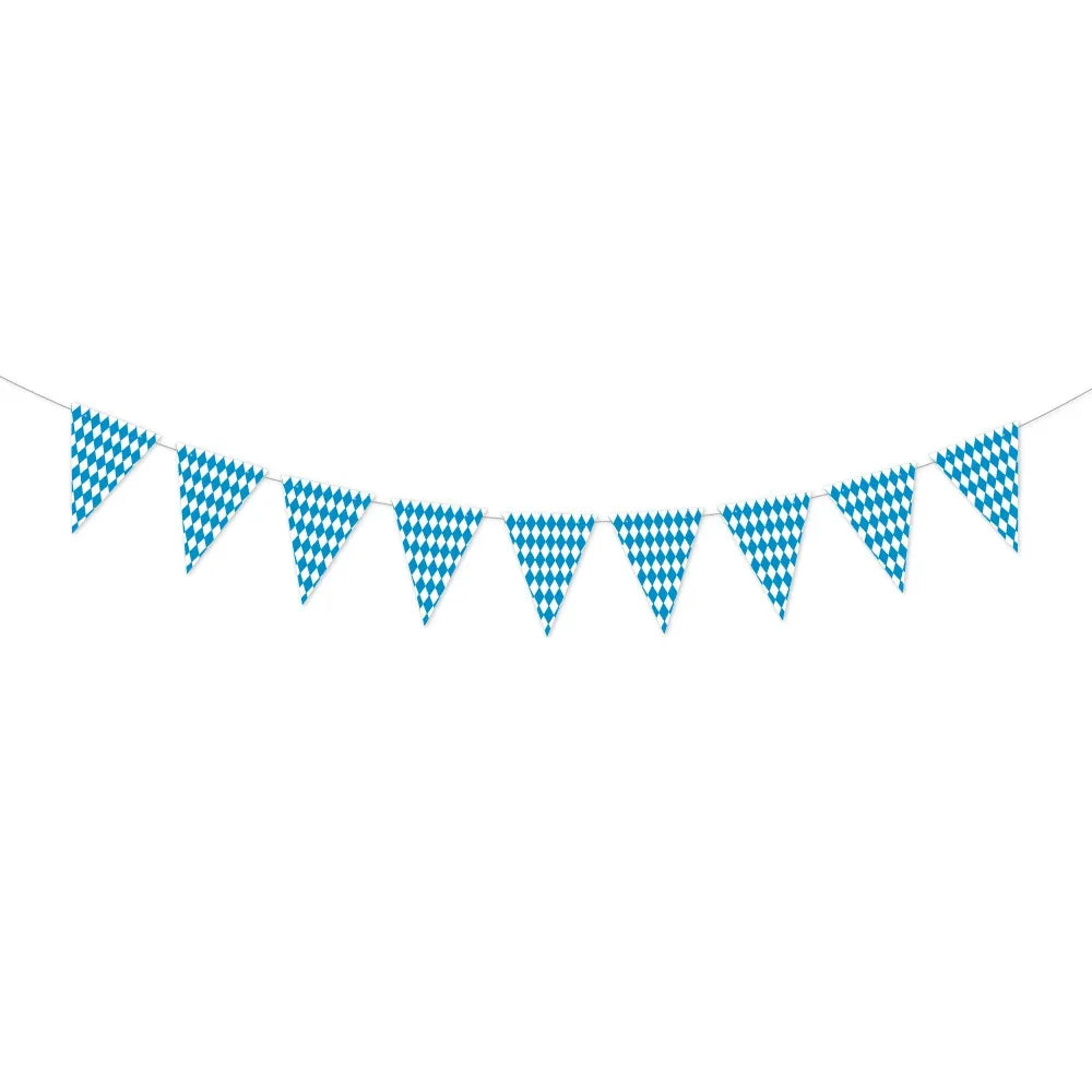 Oktoberfest paper pennant banner, DIY set diamond pattern