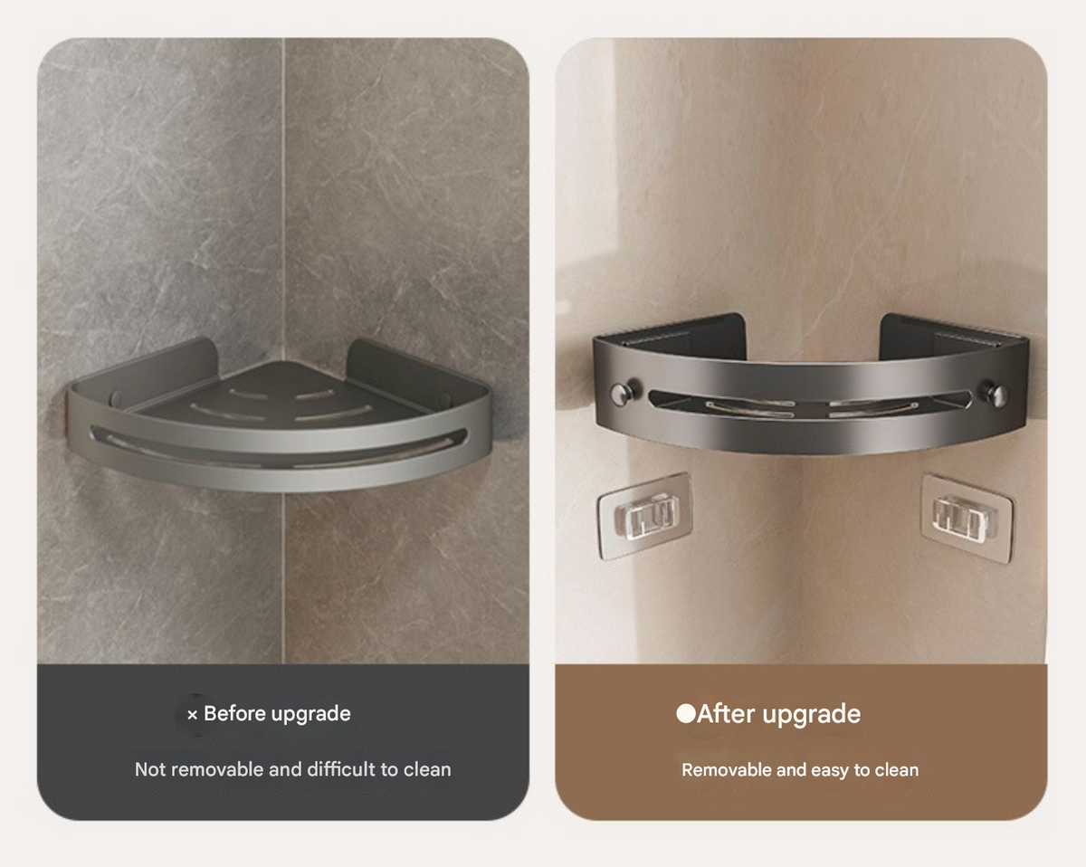 TriangleShelf Punch-Free Corner Shelf for Shower and Bathroom