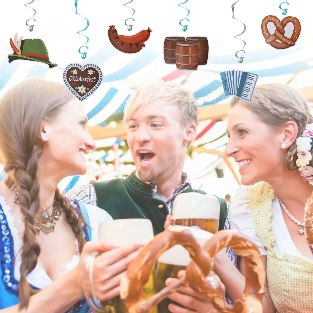 Oktoberfest Hanging Decoration Set, 60 pieces