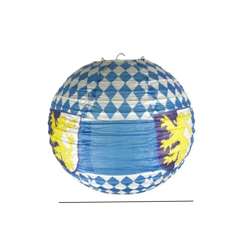 Oktoberfest paper lantern set, diamond pattern, 3-piece