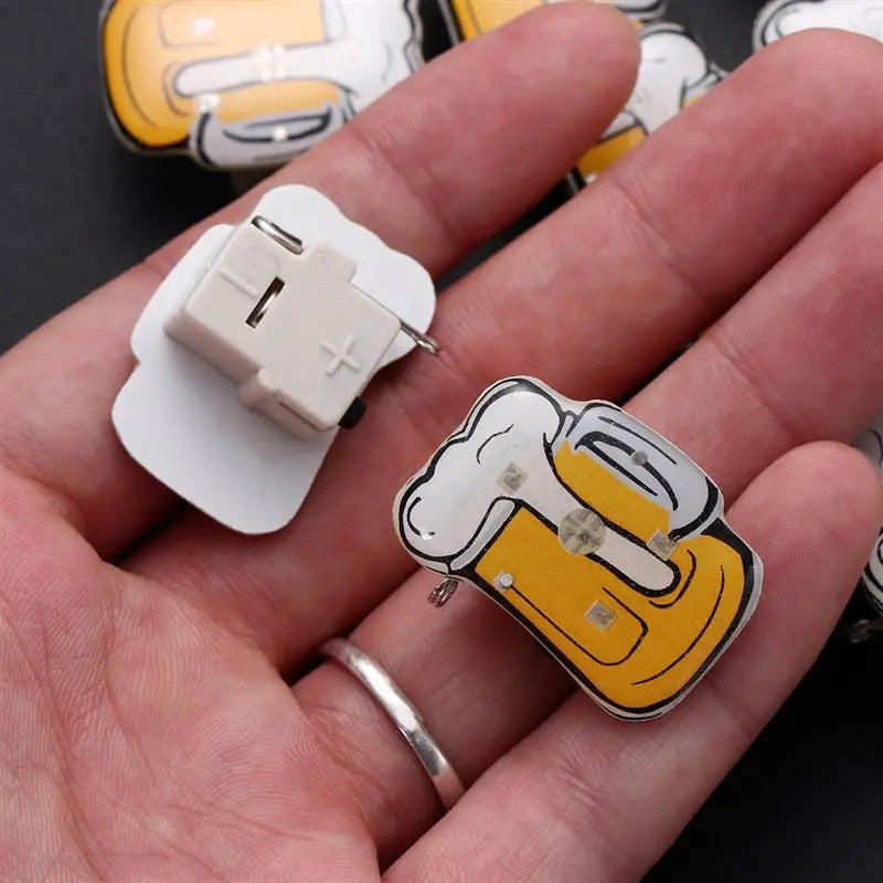 Oktoberfest LED beer mug lapel pins, glowing pins
