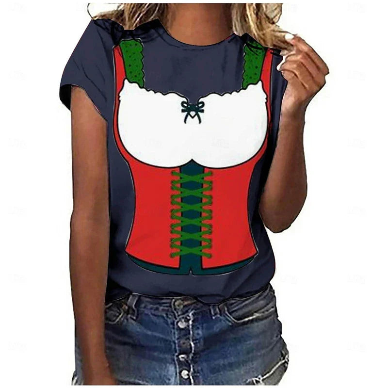 Oktoberfest T-shirt Dirndl look 3D print, unisex party shirt