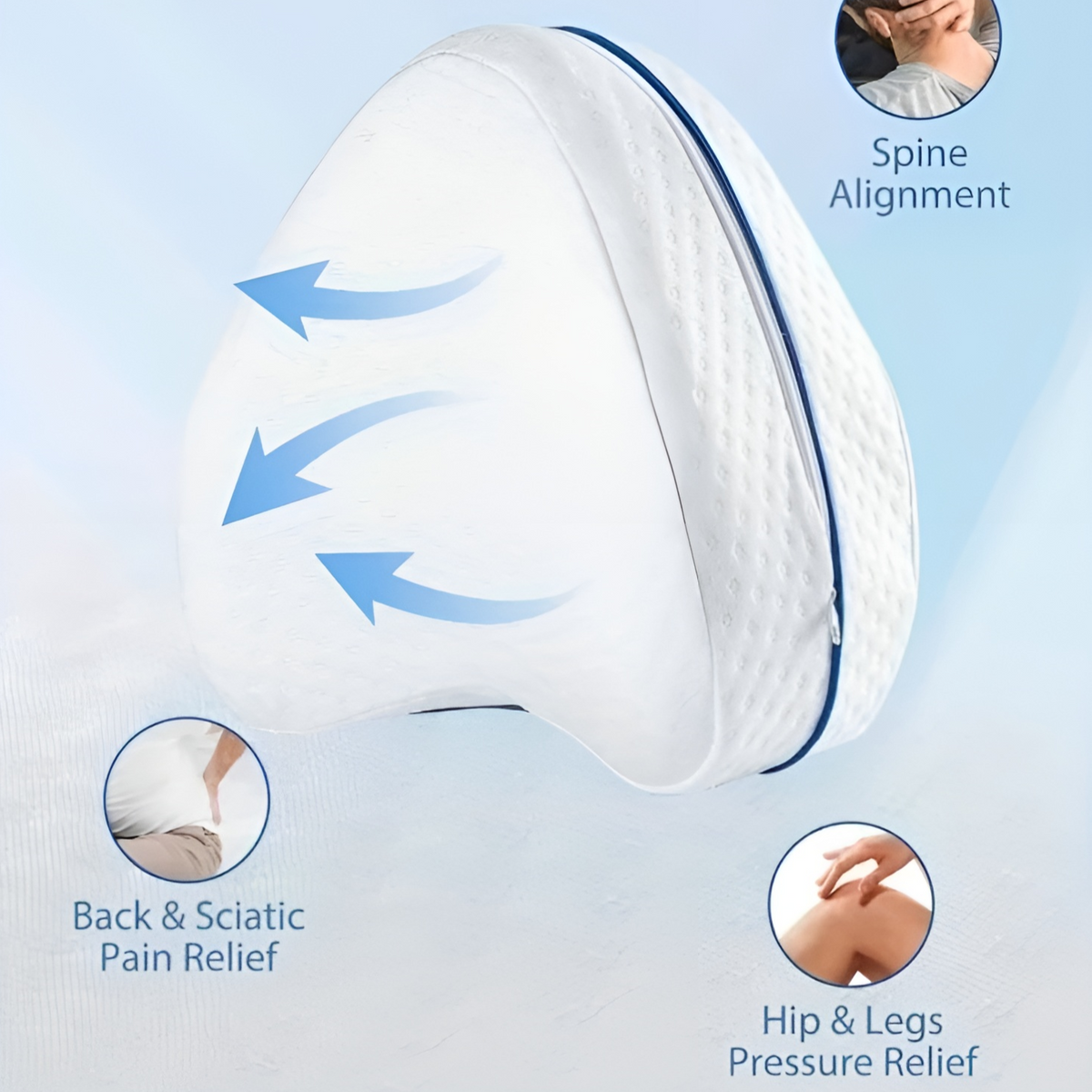 LegPillow Memory Foam Leg Pillow for Knee Support and Alignment