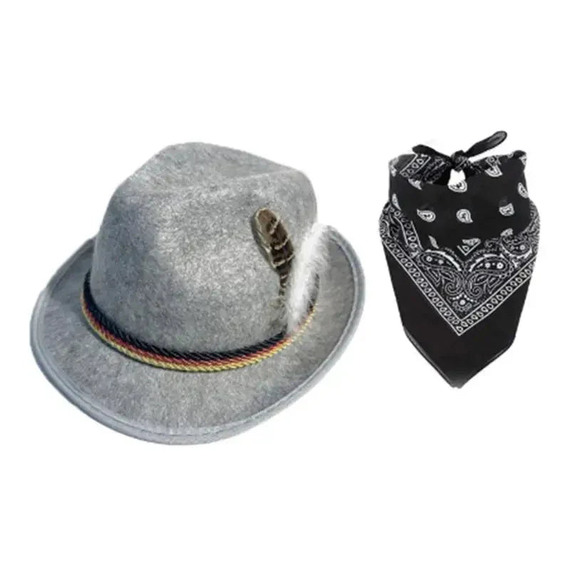 Traditional Oktoberfest Accessory Set, Hat & Scarf, Unisex