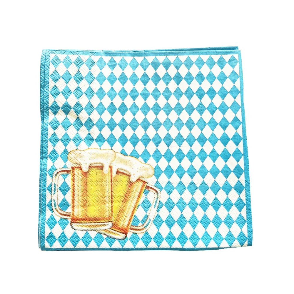 Oktoberfest disposable party tableware set, 140 pieces for 20 people