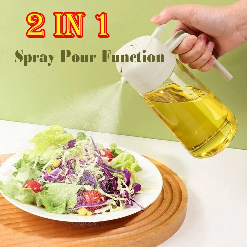 Oil Dispenser 2-in-1 Glass Dispenser for Spraying and Pouring