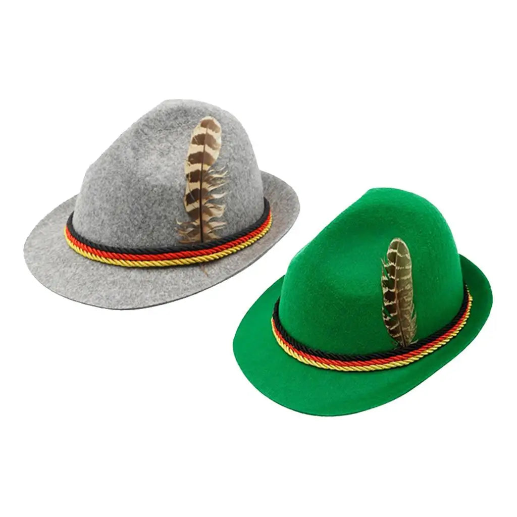 Bavarian traditional hat with feather for Oktoberfest, felt hat unisex