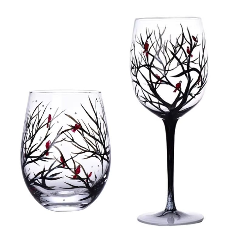 SeasonsGlass Hand-painted Four Seasons Wine Glass