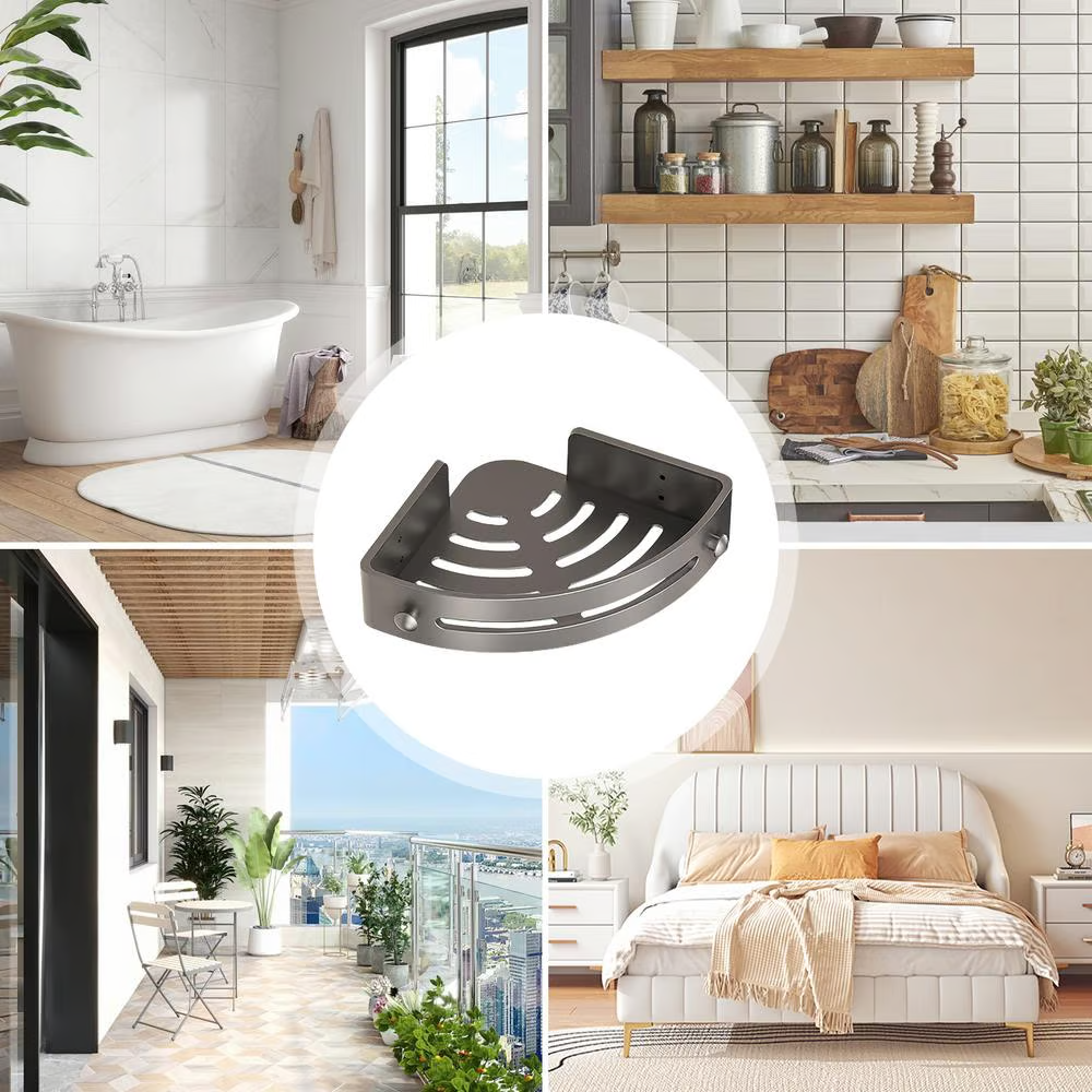 TriangleShelf Punch-Free Corner Shelf for Shower and Bathroom