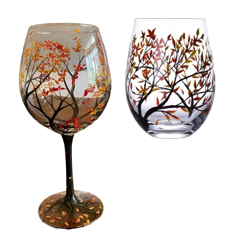 SeasonsGlass Hand-painted Four Seasons Wine Glass
