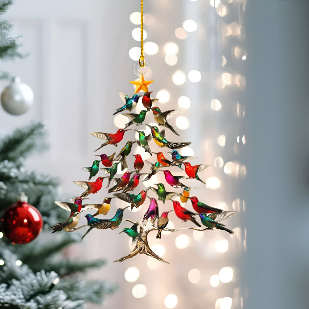 Hummingbird Acrylic Christmas Ornament – Handmade Christmas Tree Pendant