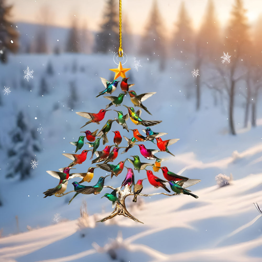Hummingbird Acrylic Christmas Ornament – Handmade Christmas Tree Pendant