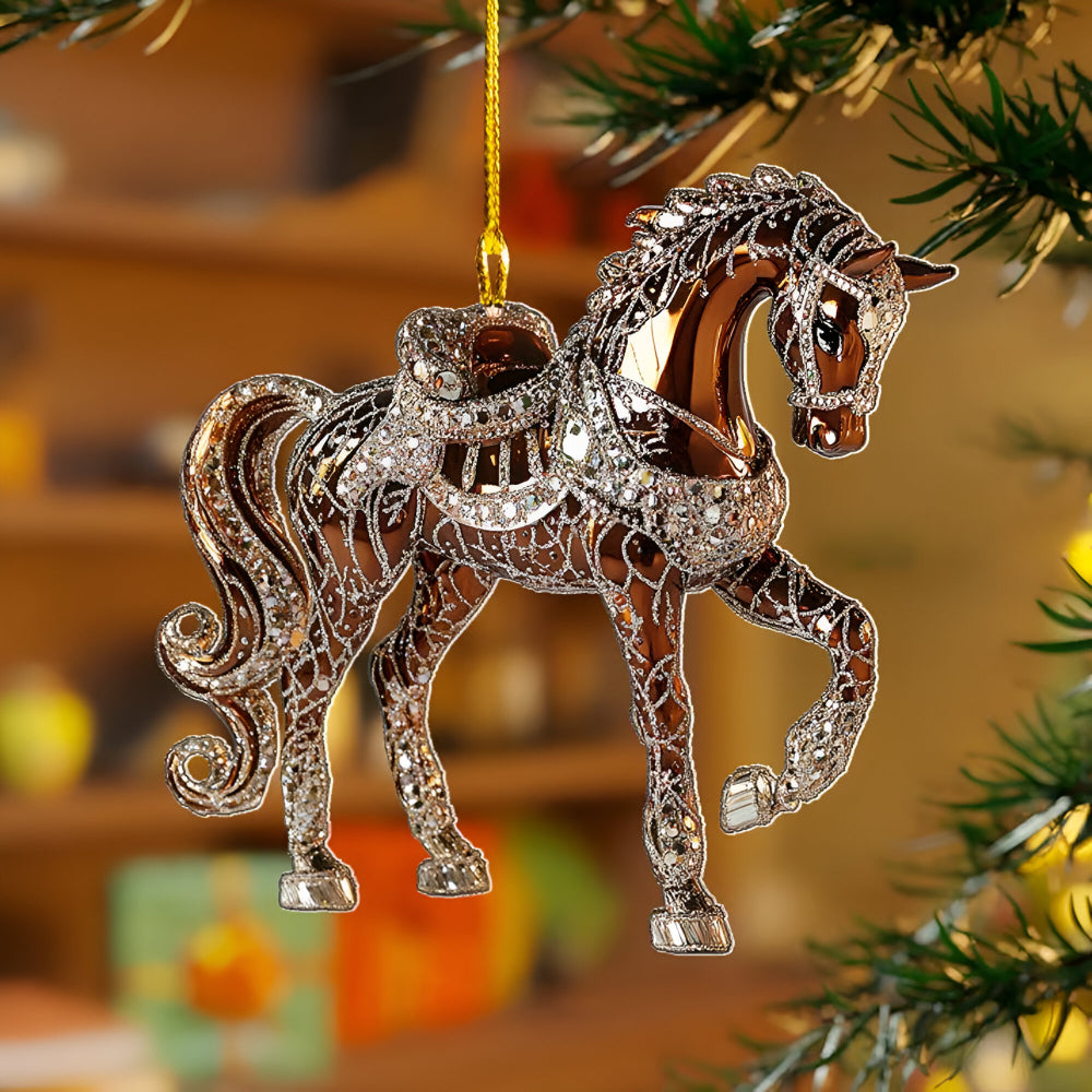 Acrylic horse Christmas tree ornament – Handmade