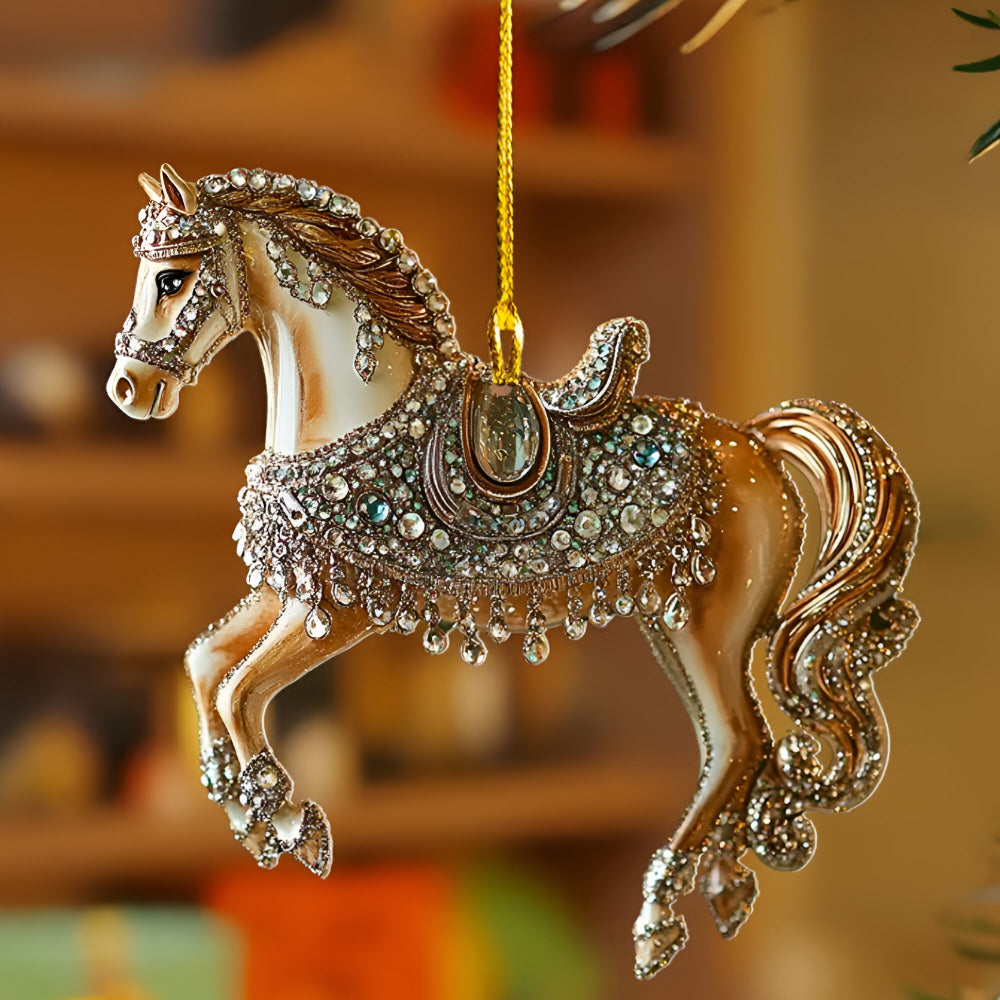 Acrylic horse Christmas tree ornament – Handmade