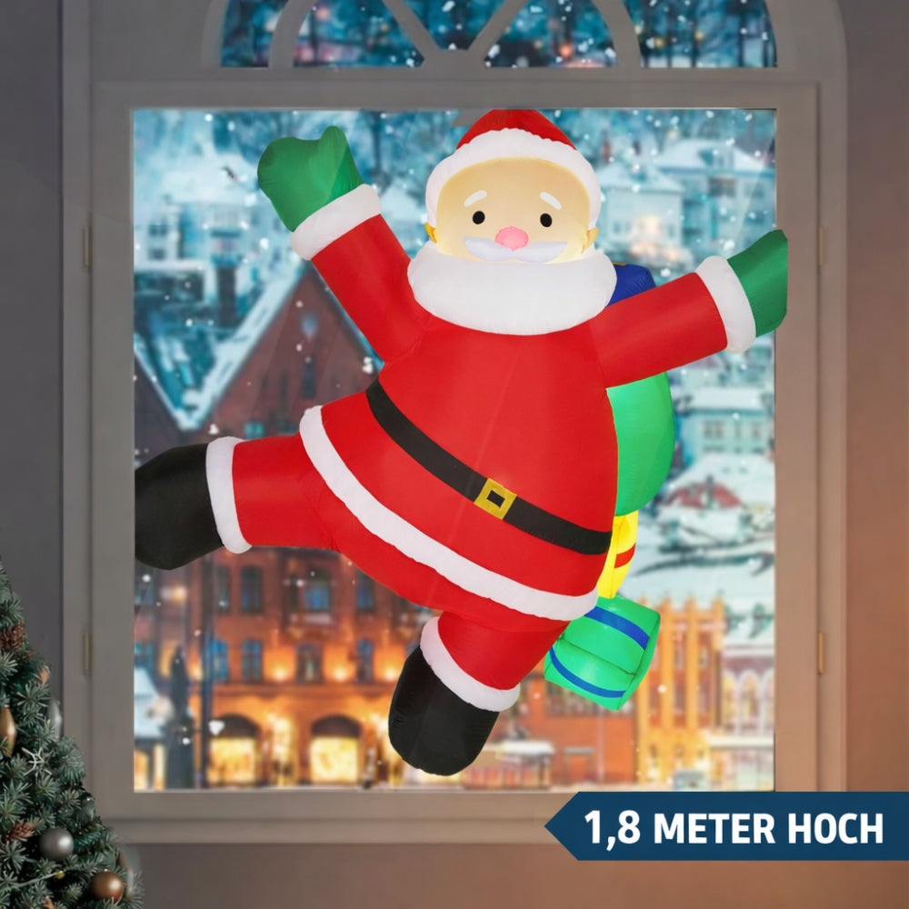 Inflatable Climbing Santa with LED – Christmas Decoration for Outdoor Use