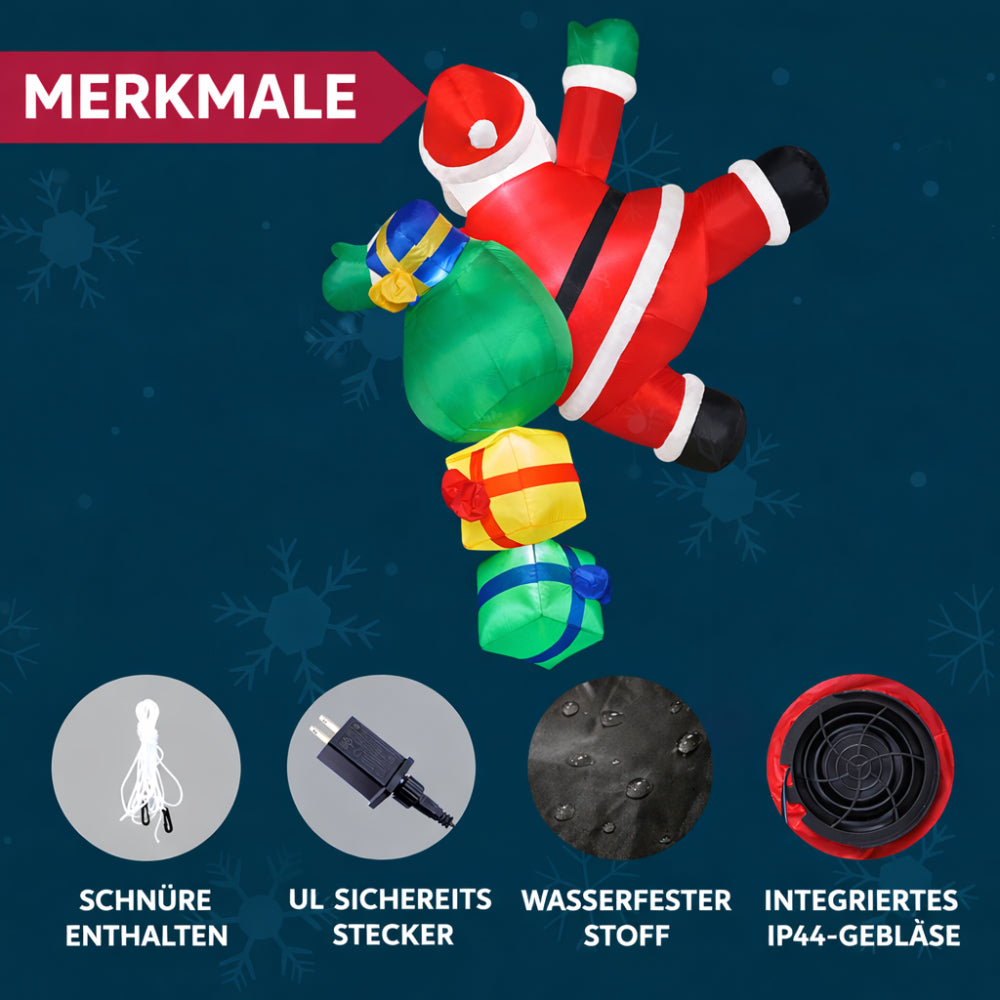 Inflatable Climbing Santa with LED – Christmas Decoration for Outdoor Use