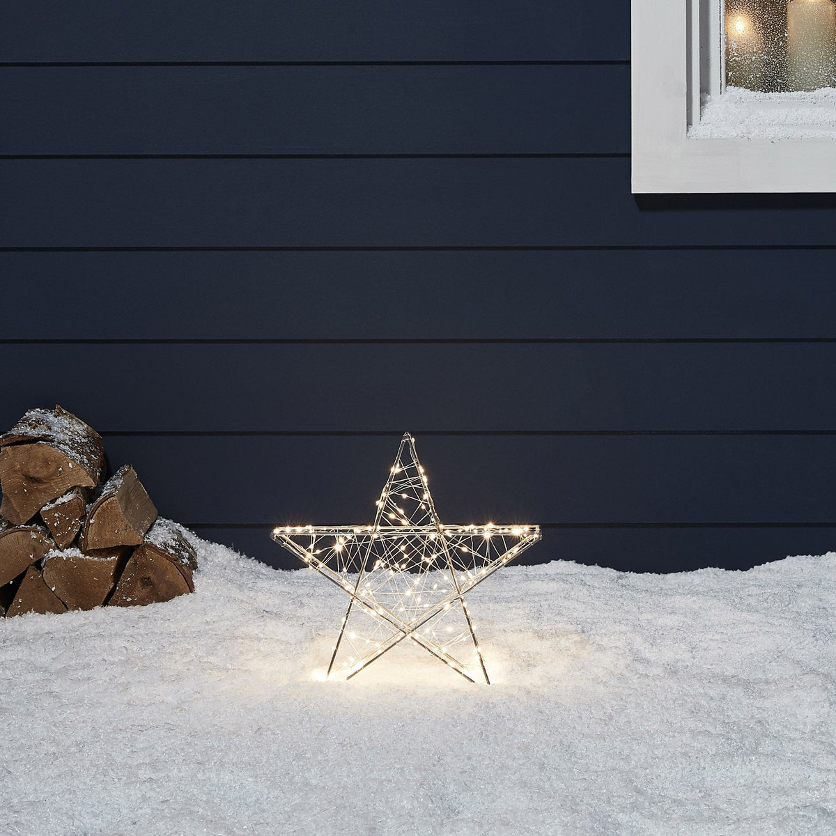 3D LED Star Christmas Decoration Outdoor – 35cm 8 Lighting Functions