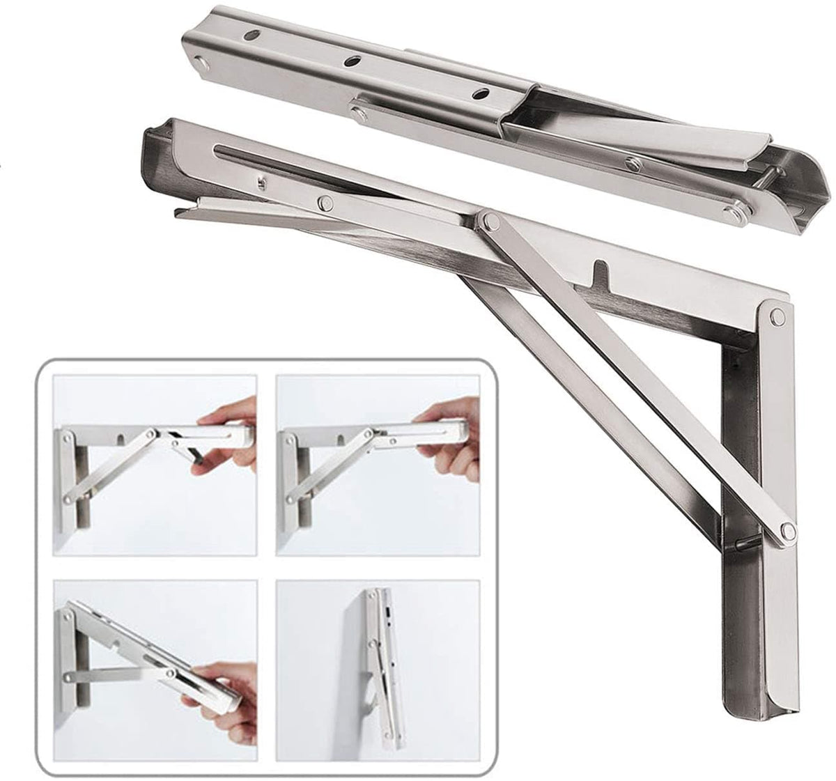 EasyFold – Foldable stainless steel shelf bracket