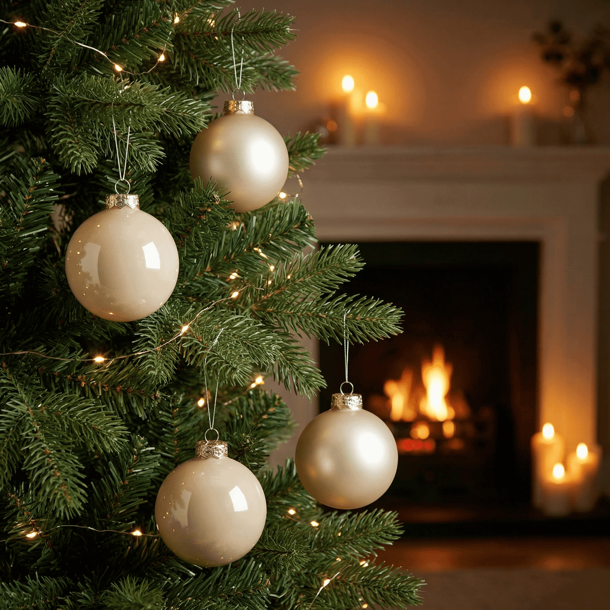 Pearl Christmas Baubles Value Set – 3 Sizes