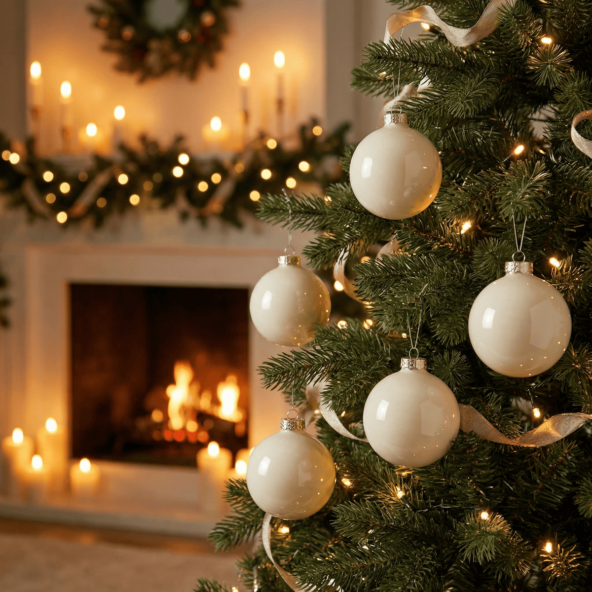 Wool White Christmas Baubles Value Pack – 3 Sizes