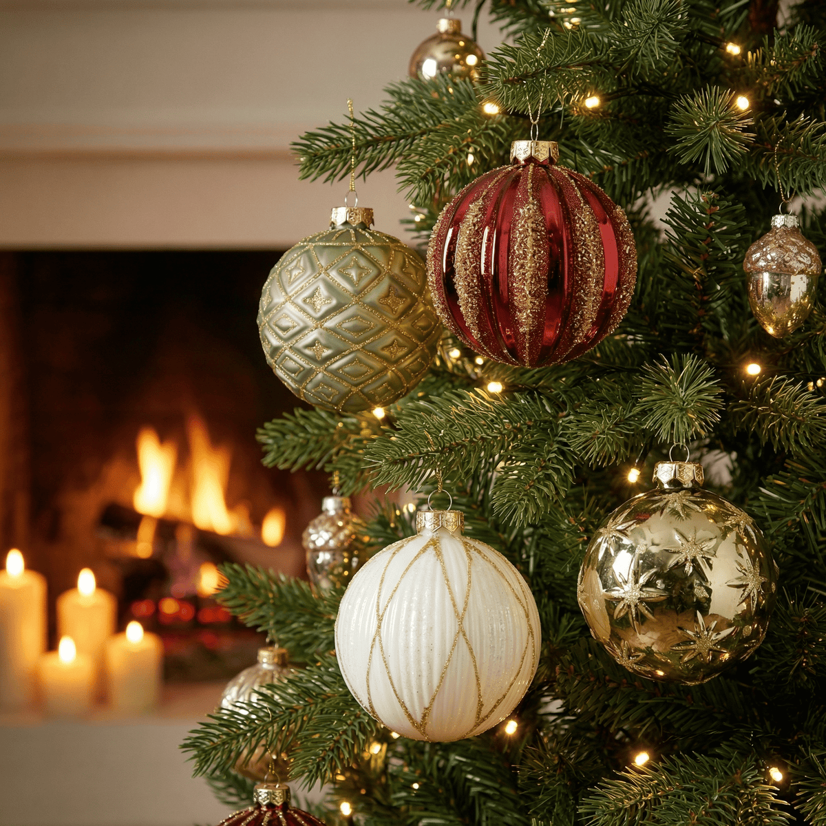 "Festive Ornament" Christmas baubles, 12-piece set – Ø 10 cm