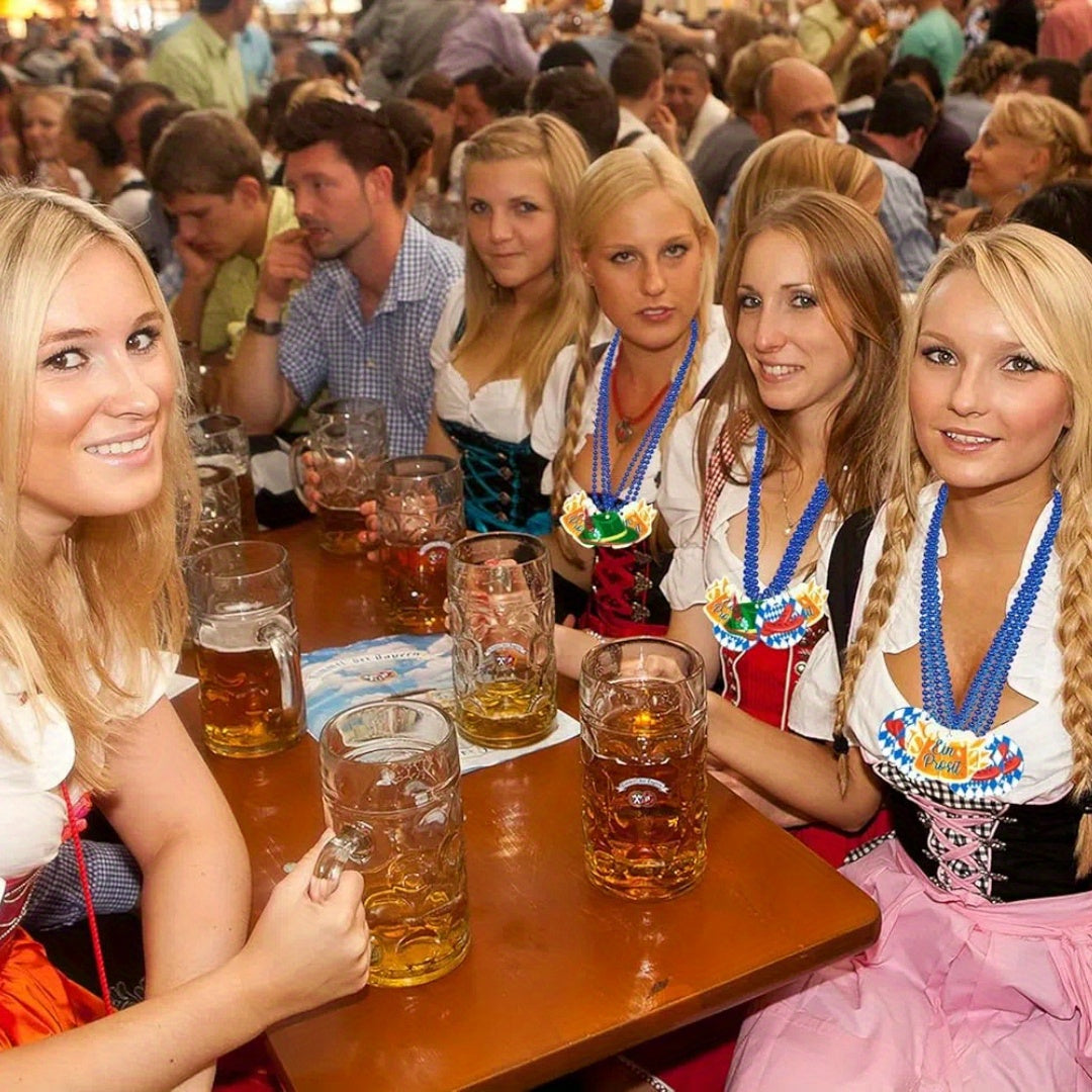 Oktoberfest Party Necklace Set, Blue and White 21 Pieces