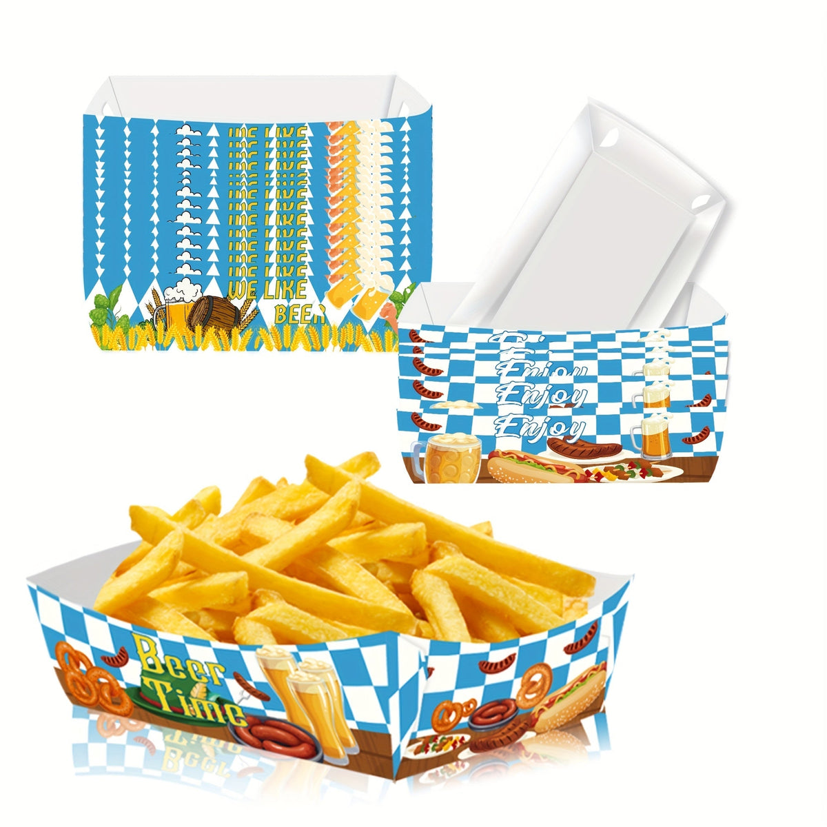 Oktoberfest paper snack bowls, diamond pattern, 2x24 pieces