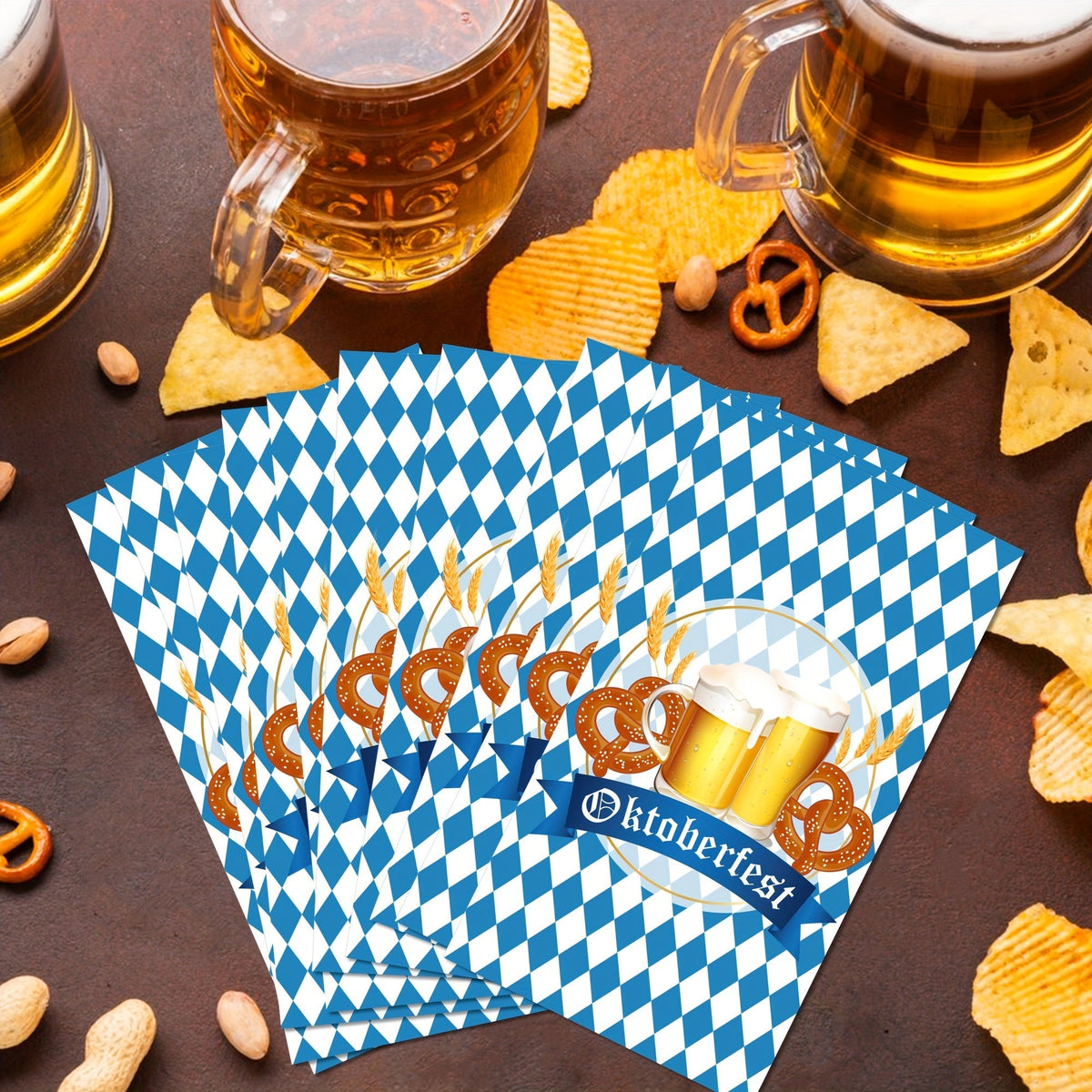 Oktoberfest paper napkins, Bavarian diamond pattern, 120 count