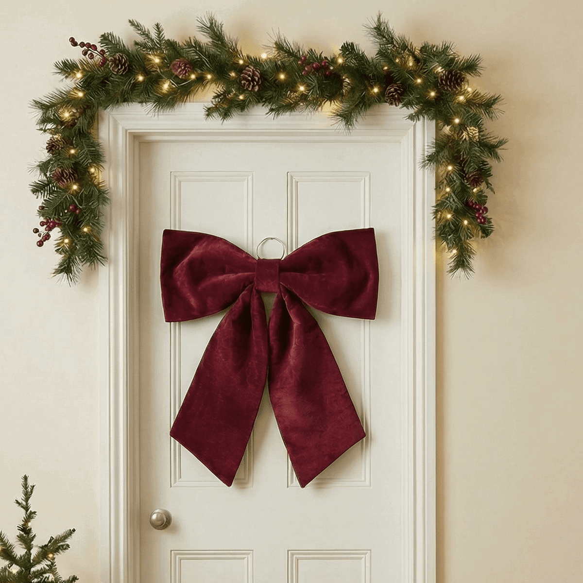 Decorative bow Bordeaux large – Christmas decoration 72x66 cm