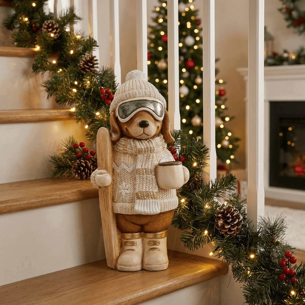 "Après-Ski" decorative dog figure – Christmas decoration 44.5 cm
