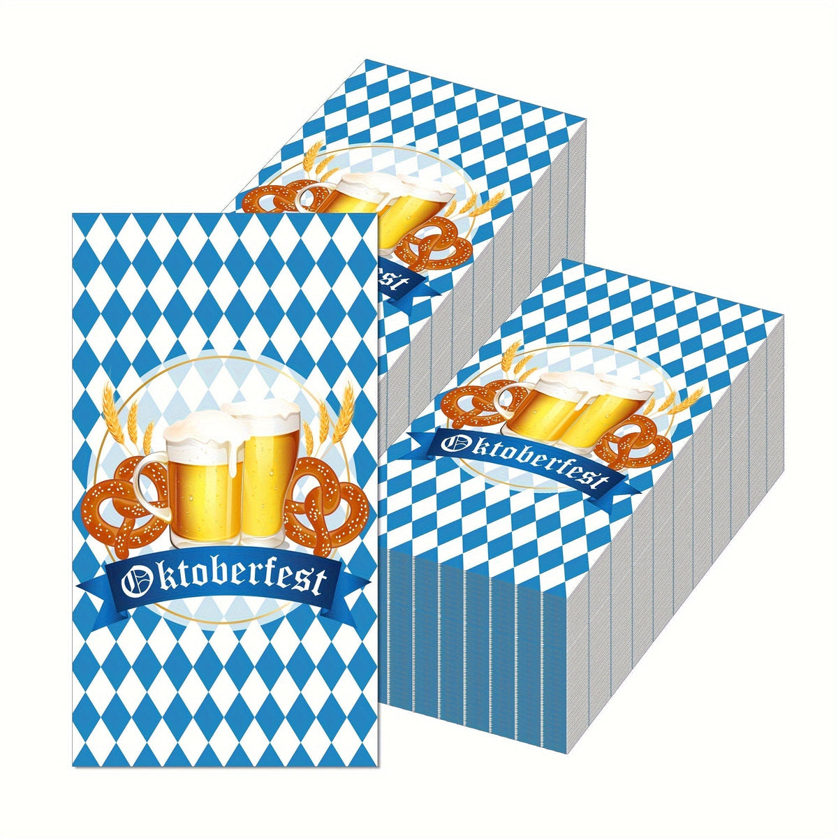 Oktoberfest paper napkins, Bavarian diamond pattern, 120 count