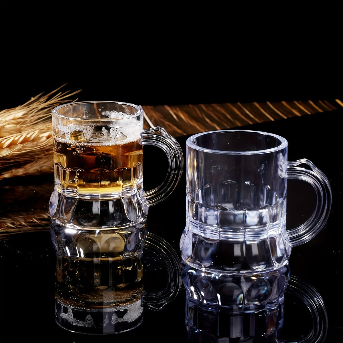 Mini Beer Mug Oktoberfest Shot Glasses, Clear Plastic, 30-Piece Set