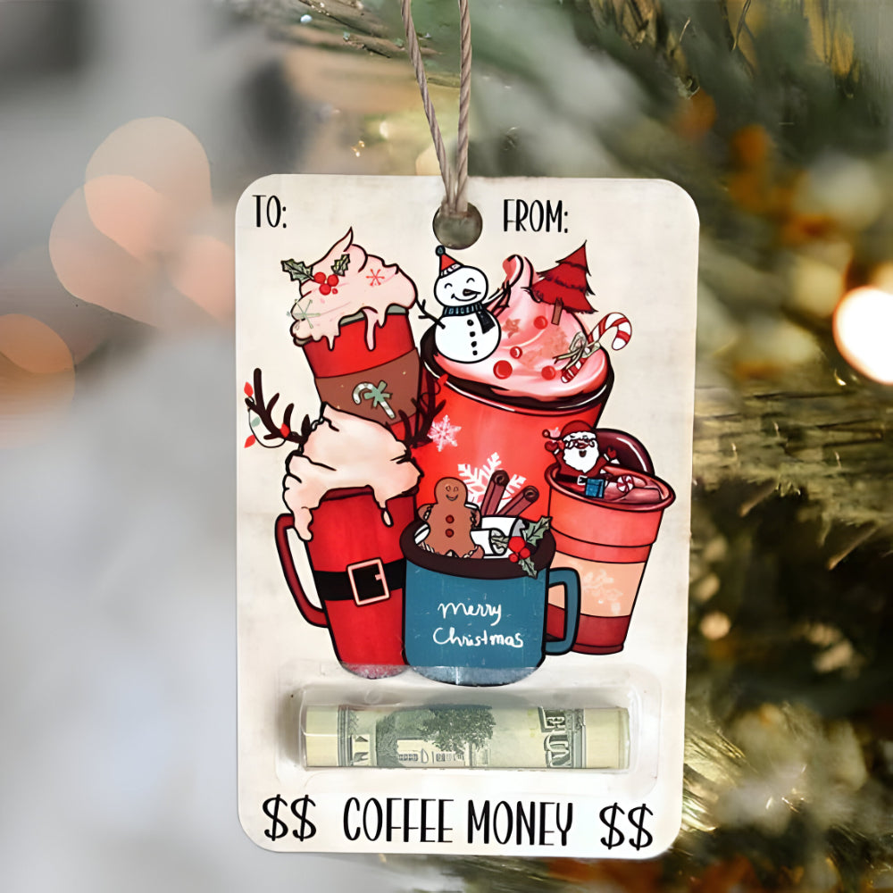 Wooden money gift tag – handmade Christmas decoration
