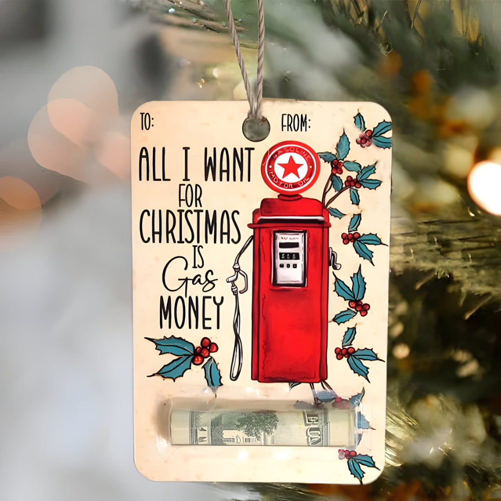 Wooden money gift tag – handmade Christmas decoration