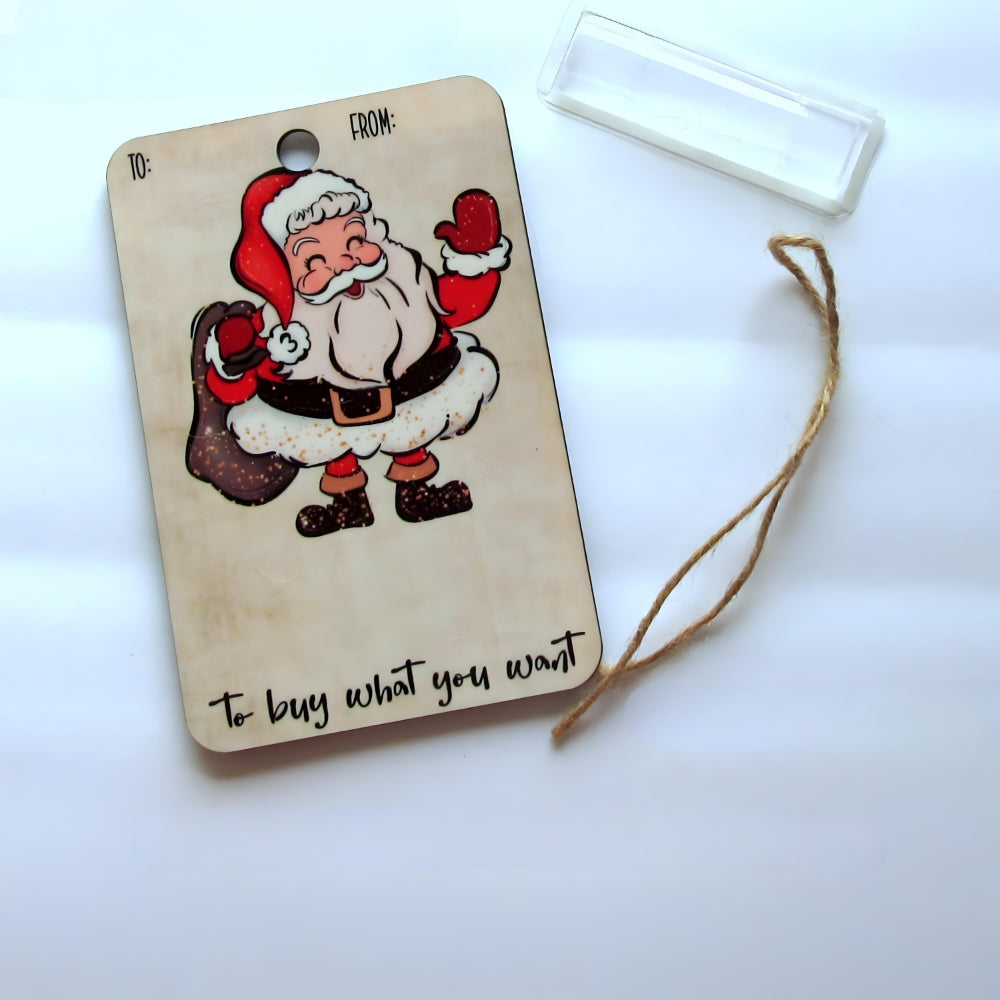 Wooden money gift tag – handmade Christmas decoration