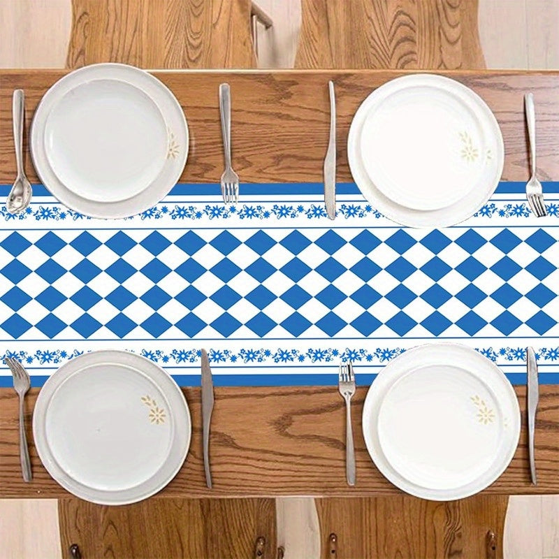 Oktoberfest Table Runner Bavarian Diamond Pattern, Table Decoration