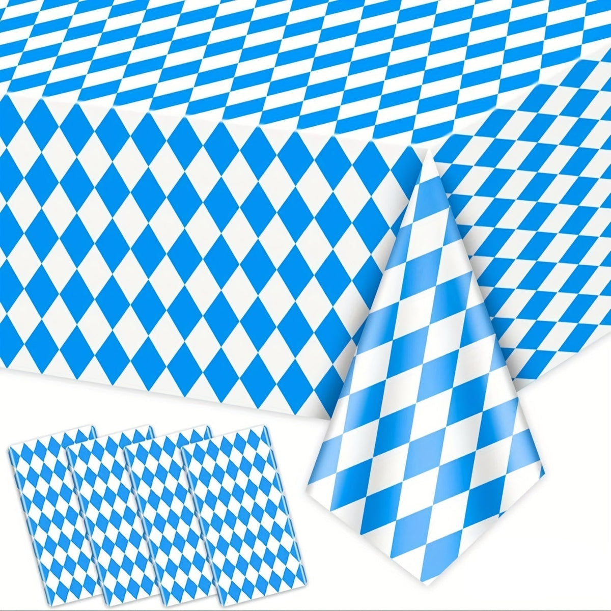 Oktoberfest Tablecloth Set Diamond Pattern, 137x274cm, 5 pieces
