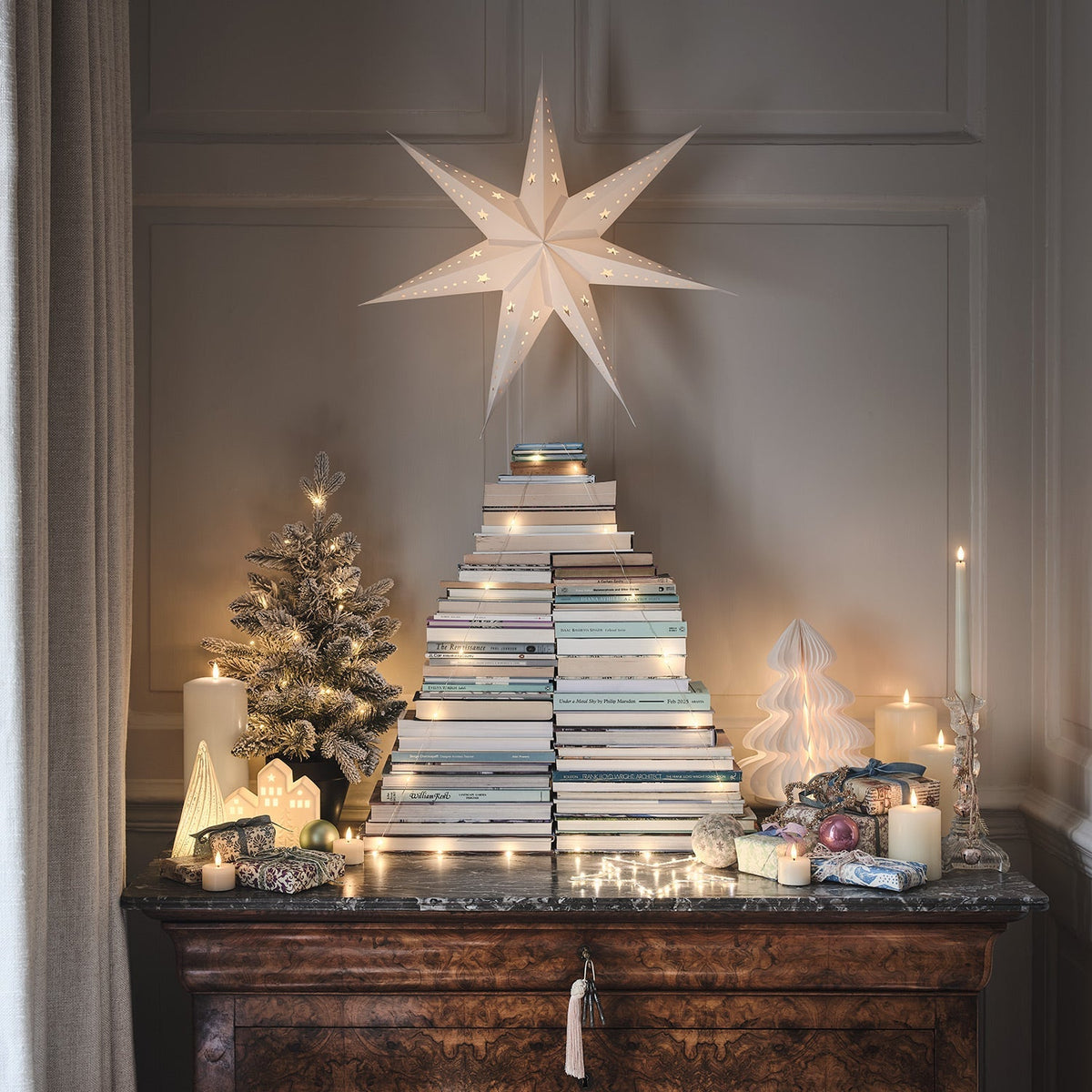 LED Paper Stars Set of 3 – Warm White, Timer Function